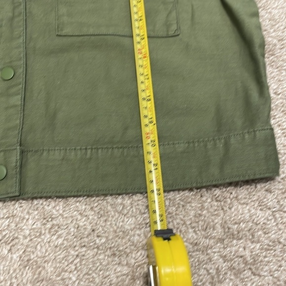 Lucky Brand Women’s Jacket Large Green Cotton Blend Button Front Cropped Casual - Picture 7 of 9